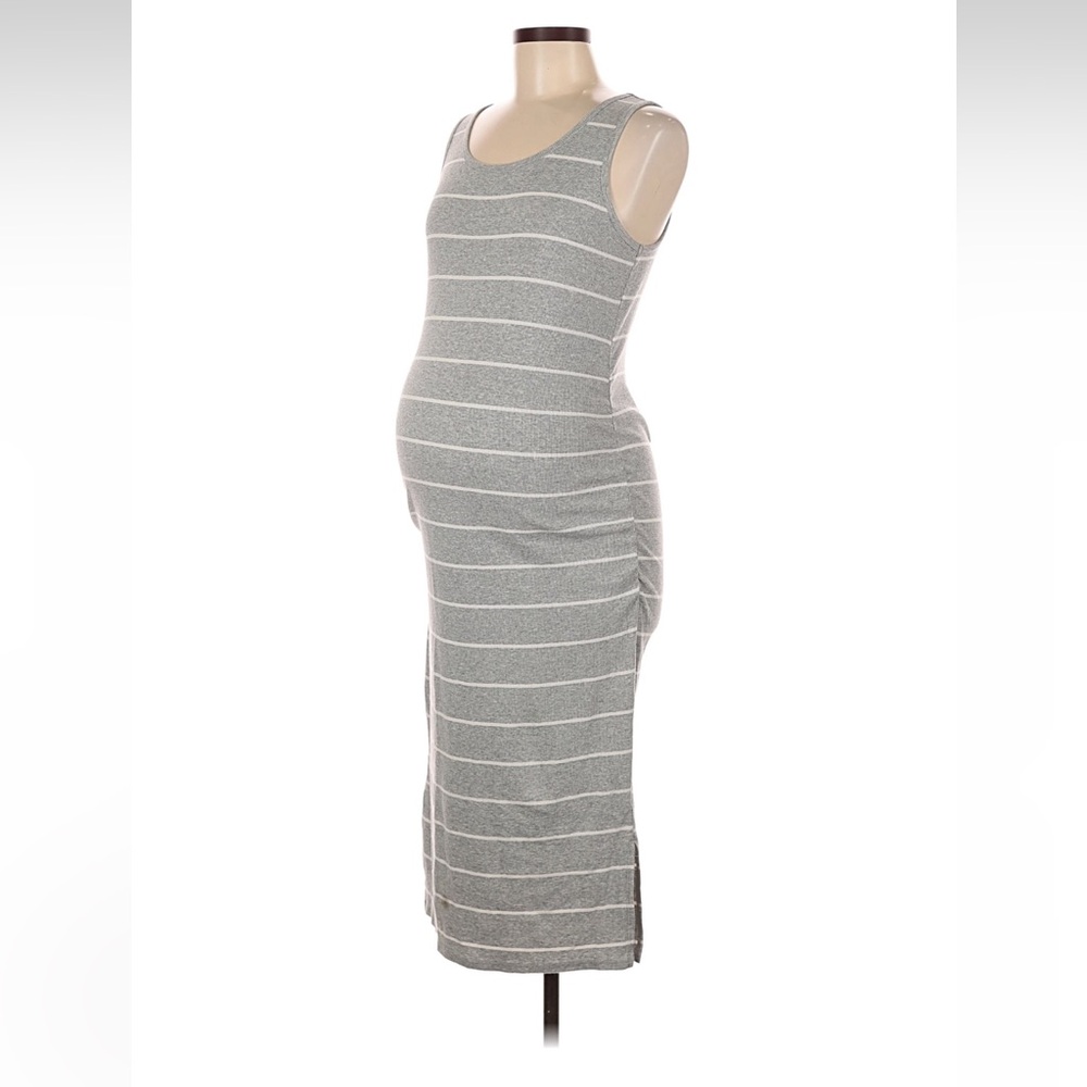 Sonoma Maternity Gray Striped Maxi Dress